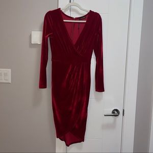 Jluxlabel Red velvet party dress sz small